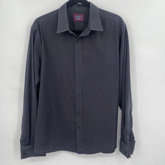 UNTUCKit Long Sleeve Collared Button-Up Cotton Black Shirt Size L - Picture 1 of 4